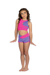 Danz N Motion 25300C Two-Tone Keyhole Cropped Tank Top