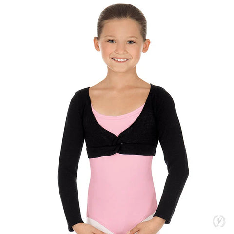 Eurotard 72519C Girls Soft Knit Twist Front Mini Ballet Sweater