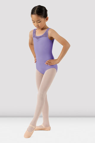 CL4285 Bloch Kids Scoop Neck Mesh Back Tank Leotard