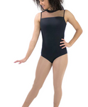 Basic Moves BM5886N Adult Mock Neck Leotard With Mesh Insert