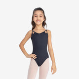 SoDanca BY06C Girls V-Neck Leotard with Double Strap Detail