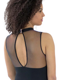 Basic Moves BM5886N Adult Mock Neck Leotard With Mesh Insert