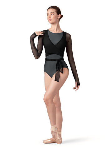 Bloch Z8459 Ladies Mesh Wrap Long Sleeve Top